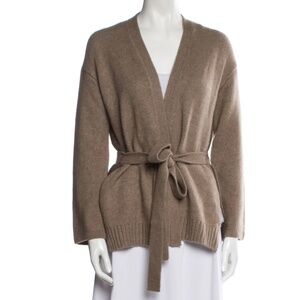 Naadam Taupe Cashmere Plunge Neckline Sweater Size Small